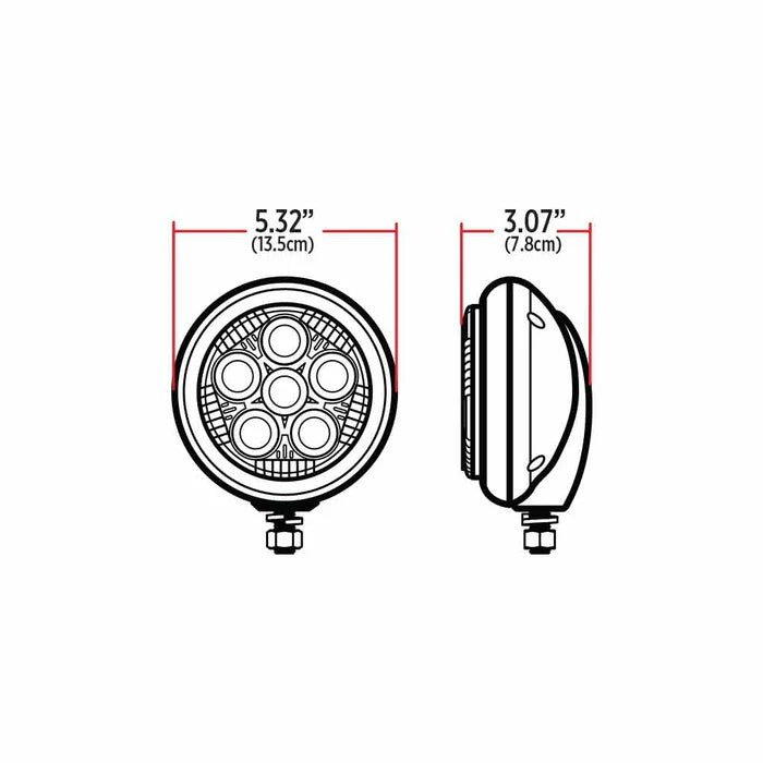 TLED-UX3 5″ Legacy Series Chrome/Black Round LED Work Light with Legacy Housing – Spot Beam | 2000 Lumens