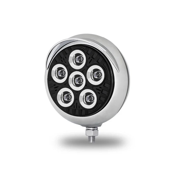 TLED-UX6 5″ Legacy Series Chrome/Black Round LED Work Light with Legacy Housing LEGACY SERIES ROUND LED LOAD/WORK LIGHT WITH BLACK FRONT - CHROME HOUSING - CHROME VISOR