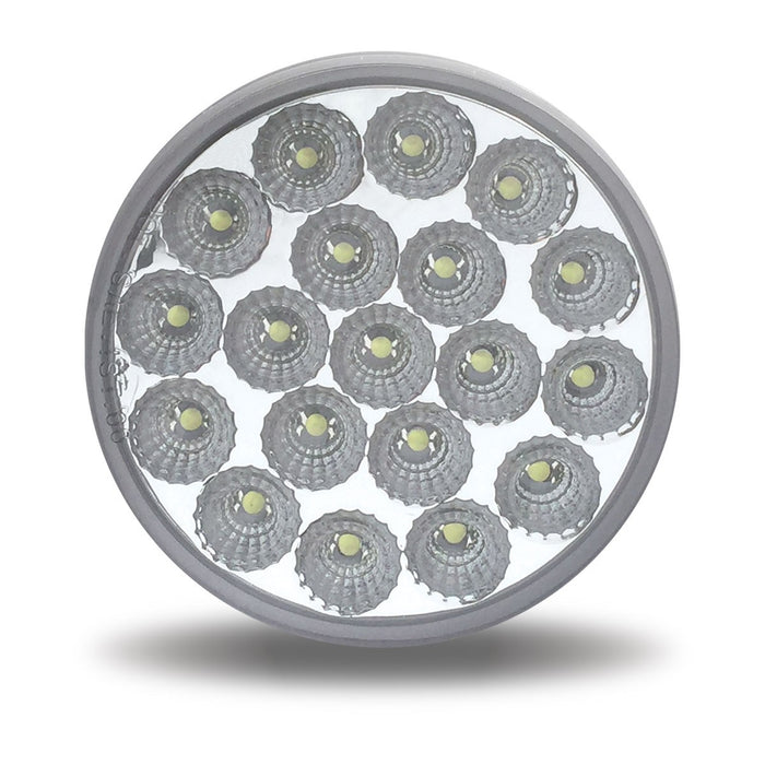 Trux TLED-4X40 4" Red Stop, Turn & Tail to White Back Up Round LED Light - 19 Diodes